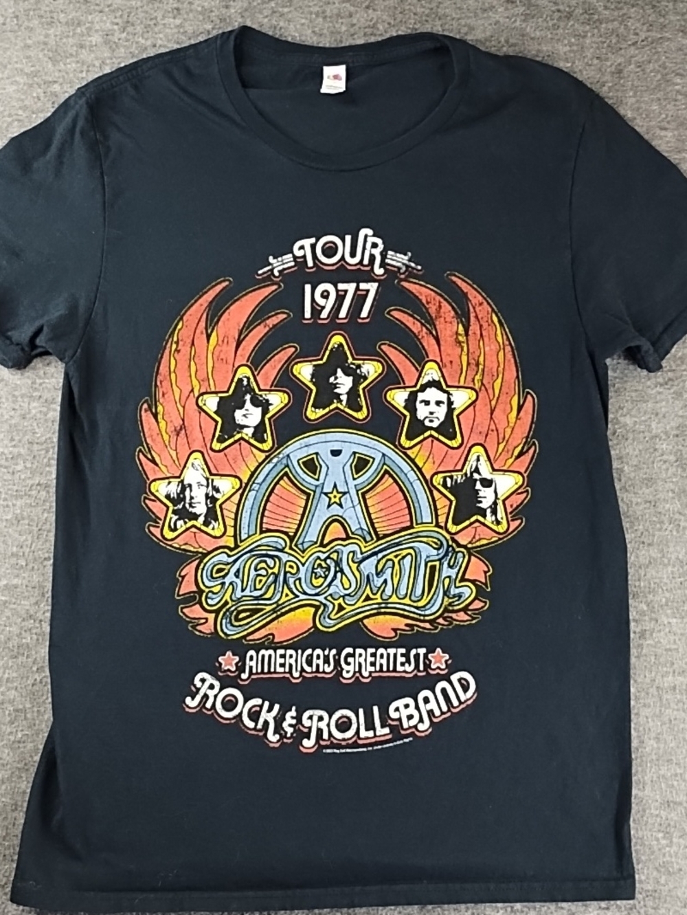 Fruit of the Loom Black Kids' Graphic Tee with Multi-Color Rock Design